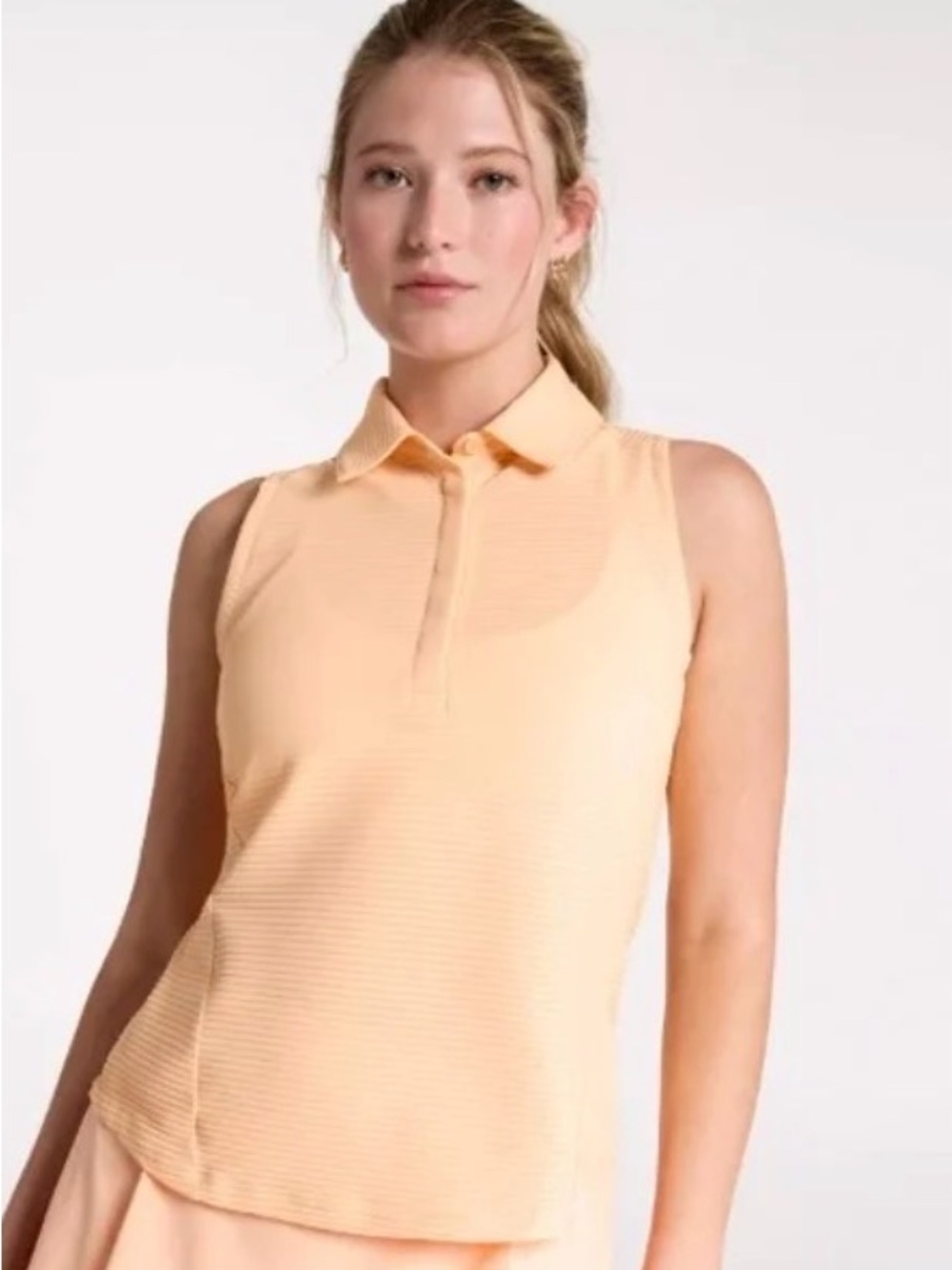 CALIA by Carrie Underwood Sleeveless Golf Polo Tank in Peach